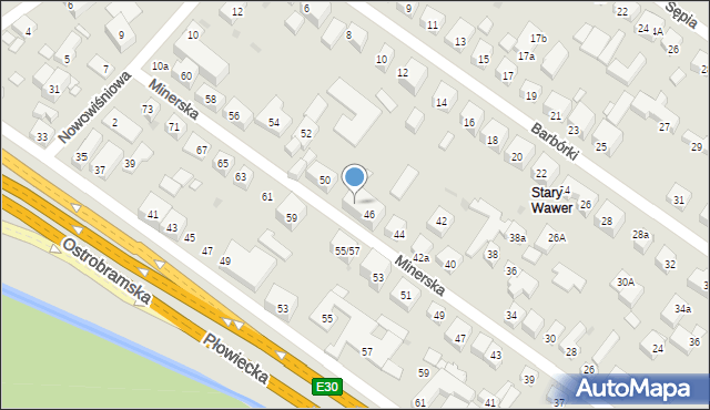 Warszawa, Minerska, 48, mapa Warszawy
