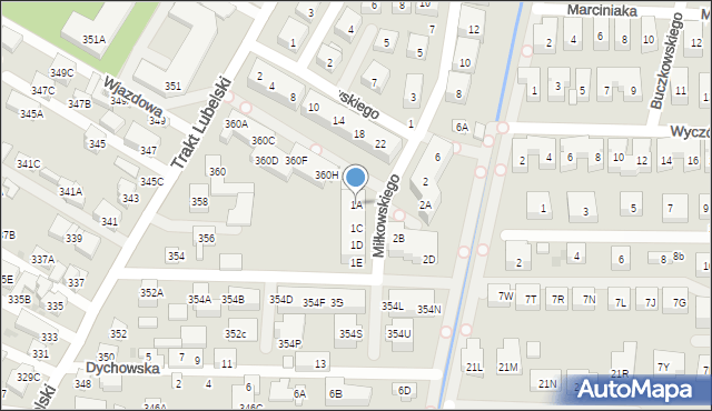 Warszawa, Miłkowskiego Stanisława, 1A, mapa Warszawy