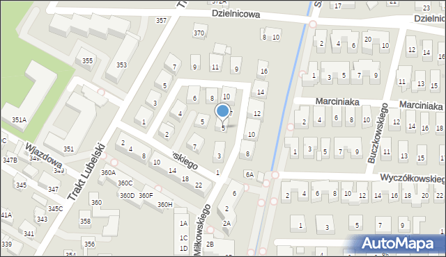 Warszawa, Miłkowskiego Stanisława, 5, mapa Warszawy