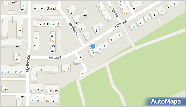 Warszawa, Mirtowa, 18, mapa Warszawy