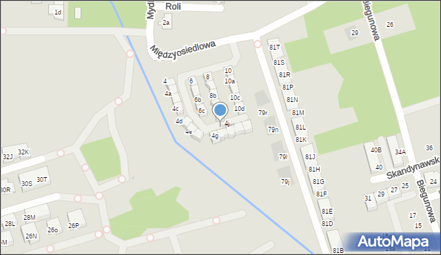 Warszawa, Międzyosiedlowa, 4h, mapa Warszawy