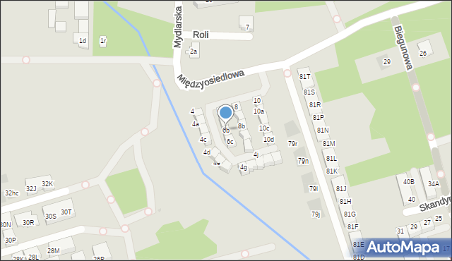 Warszawa, Międzyosiedlowa, 6b, mapa Warszawy