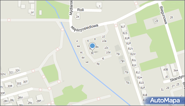 Warszawa, Międzyosiedlowa, 6c, mapa Warszawy