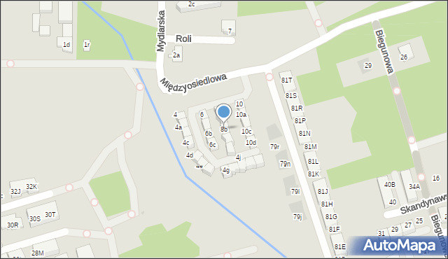 Warszawa, Międzyosiedlowa, 8b, mapa Warszawy