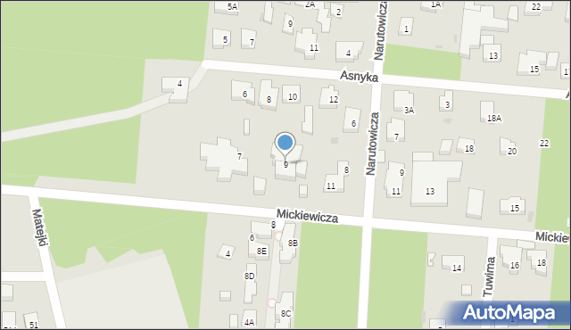 Warszawa, Mickiewicza Adama, 9, mapa Warszawy