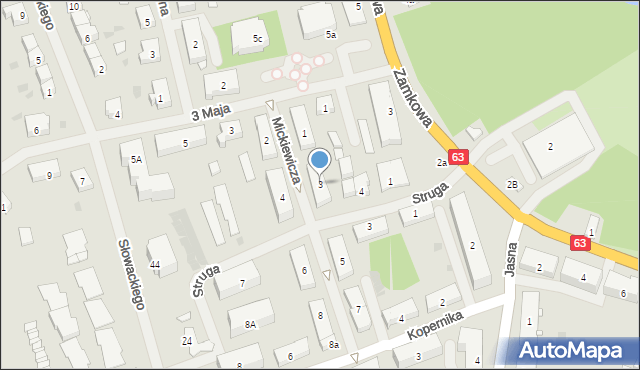 Węgorzewo, Mickiewicza Adama, 3, mapa Węgorzewo