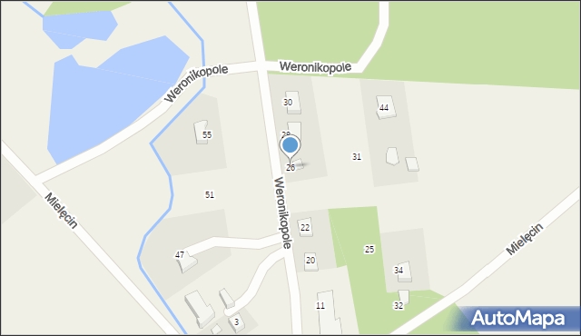 Weronikopole, Mielęcin, 26, mapa Weronikopole