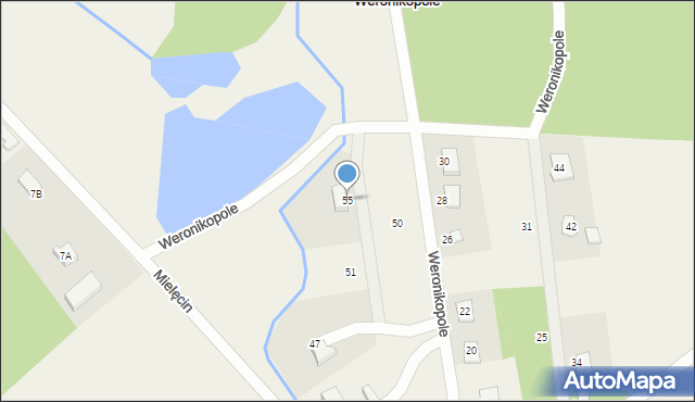 Weronikopole, Mielęcin, 55, mapa Weronikopole