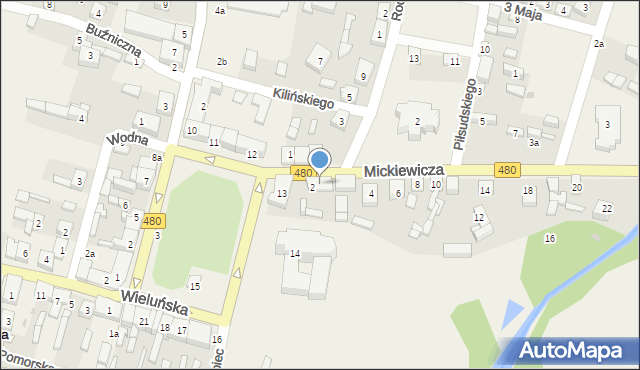 Widawa, Mickiewicza Adama, 2a, mapa Widawa