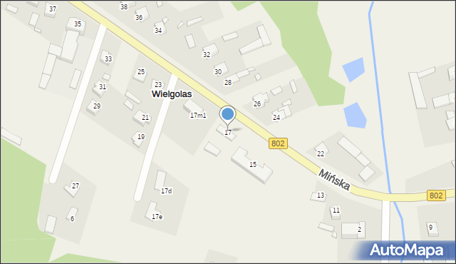 Wielgolas, Mińska, 17, mapa Wielgolas