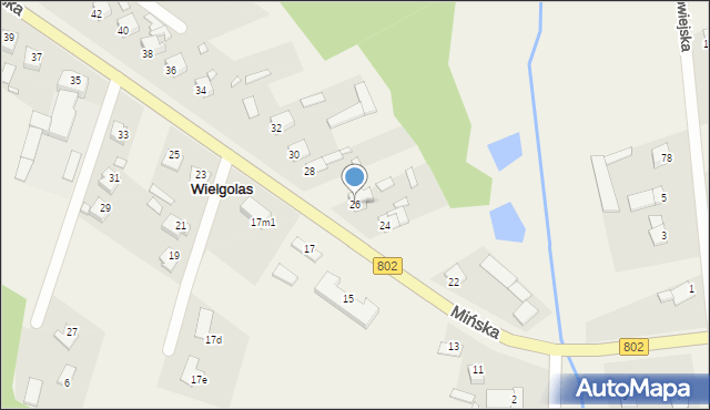 Wielgolas, Mińska, 26, mapa Wielgolas