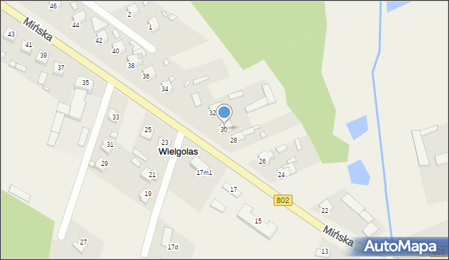 Wielgolas, Mińska, 30, mapa Wielgolas