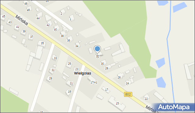 Wielgolas, Mińska, 32, mapa Wielgolas