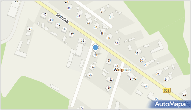 Wielgolas, Mińska, 33, mapa Wielgolas