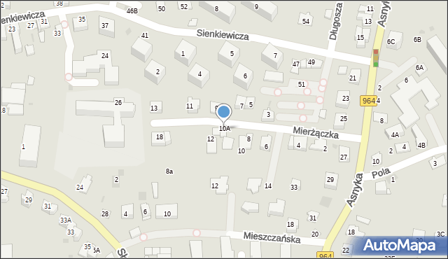 Wieliczka, Mierżączka, 10A, mapa Wieliczka