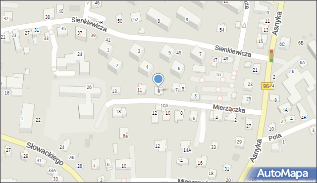 Wieliczka, Mierżączka, 9, mapa Wieliczka