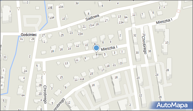 Wieliczka, Mieszka I, 7, mapa Wieliczka