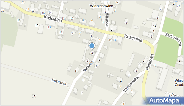 Wierzchowice, Miodowa, 4, mapa Wierzchowice