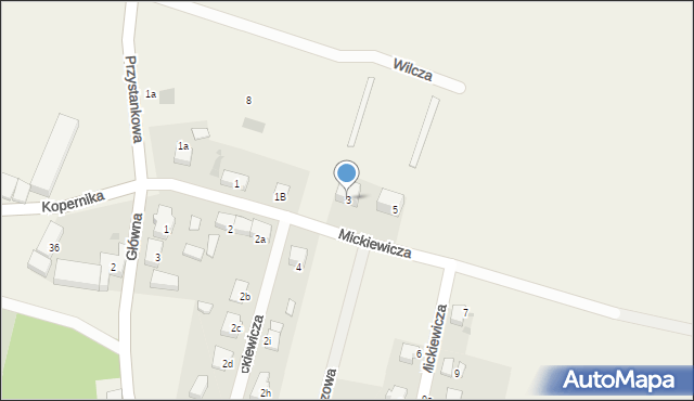 Wilczków, Mickiewicza Adama, 3, mapa Wilczków