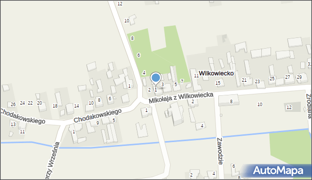 Wilkowiecko, Mikołaja z Wilkowiecka, 1, mapa Wilkowiecko