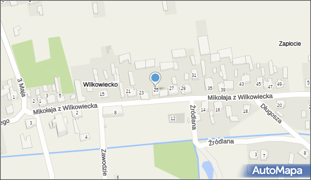 Wilkowiecko, Mikołaja z Wilkowiecka, 25, mapa Wilkowiecko