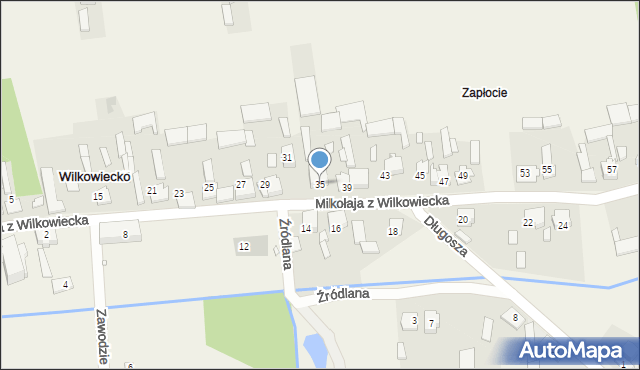 Wilkowiecko, Mikołaja z Wilkowiecka, 35, mapa Wilkowiecko