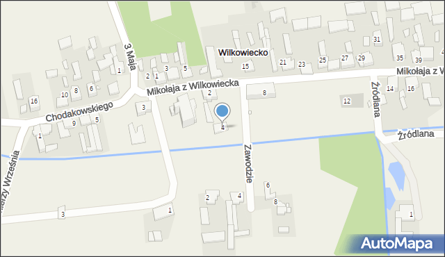 Wilkowiecko, Mikołaja z Wilkowiecka, 4, mapa Wilkowiecko