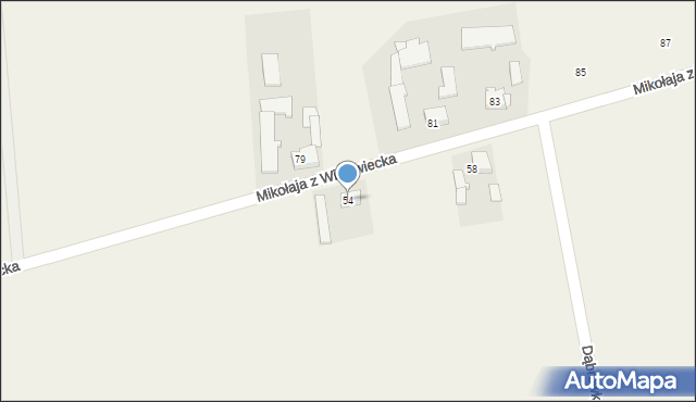 Wilkowiecko, Mikołaja z Wilkowiecka, 54, mapa Wilkowiecko