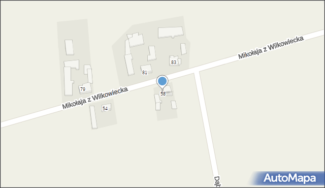 Wilkowiecko, Mikołaja z Wilkowiecka, 58, mapa Wilkowiecko