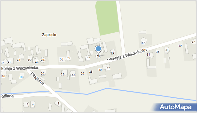 Wilkowiecko, Mikołaja z Wilkowiecka, 59, mapa Wilkowiecko