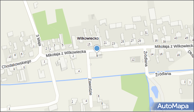 Wilkowiecko, Mikołaja z Wilkowiecka, 8, mapa Wilkowiecko