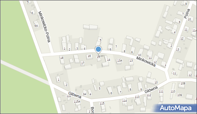 Wójcice, Minkowicka, 15, mapa Wójcice