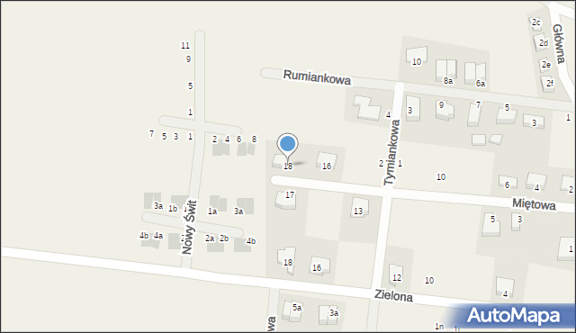 Wojnowice, Miętowa, 18, mapa Wojnowice