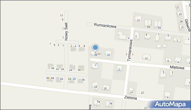 Wojnowice, Miętowa, 18, mapa Wojnowice