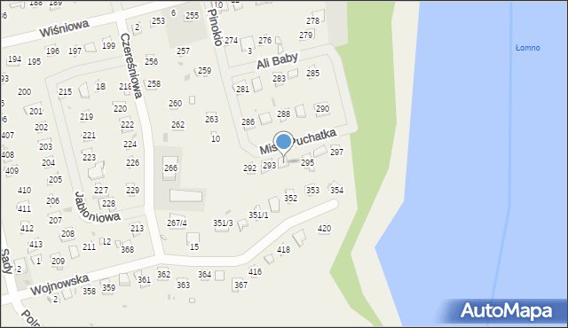 Wojnówko, Misia Puchatka, 294, mapa Wojnówko