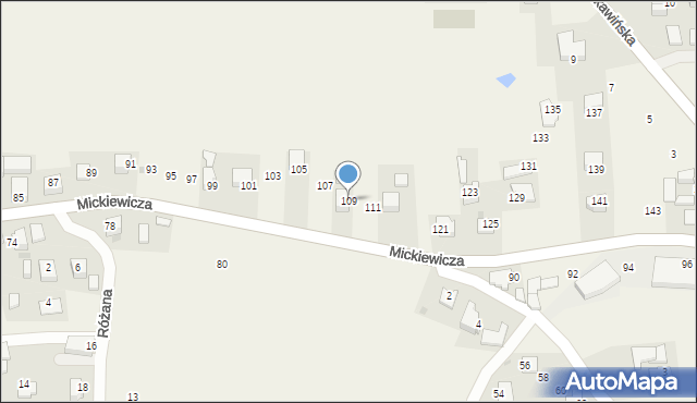 Wola Radziszowska, Mickiewicza Adama, 109, mapa Wola Radziszowska