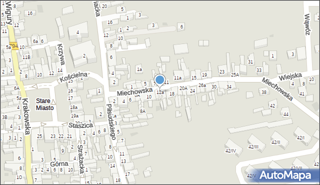 Wolbrom, Miechowska, 12a, mapa Wolbrom