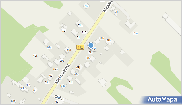 Wręczyca Wielka, Mickiewicza Adama, 68f, mapa Wręczyca Wielka