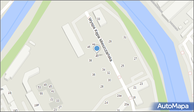 Wrocław, Mieszczańska, 40, mapa Wrocławia