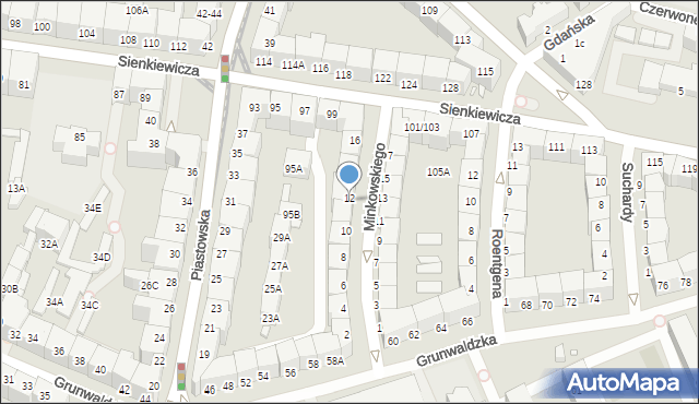 Wrocław, Minkowskiego Oskara, 12, mapa Wrocławia