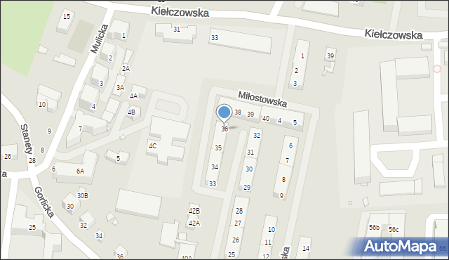 Wrocław, Miłostowska, 36, mapa Wrocławia