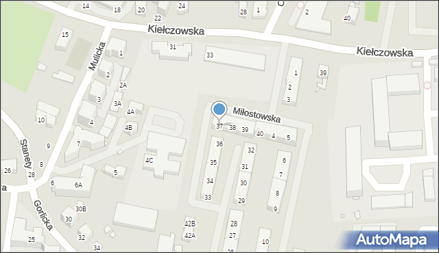 Wrocław, Miłostowska, 37, mapa Wrocławia