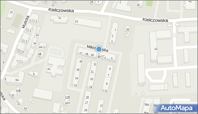 Wrocław, Miłostowska, 40, mapa Wrocławia