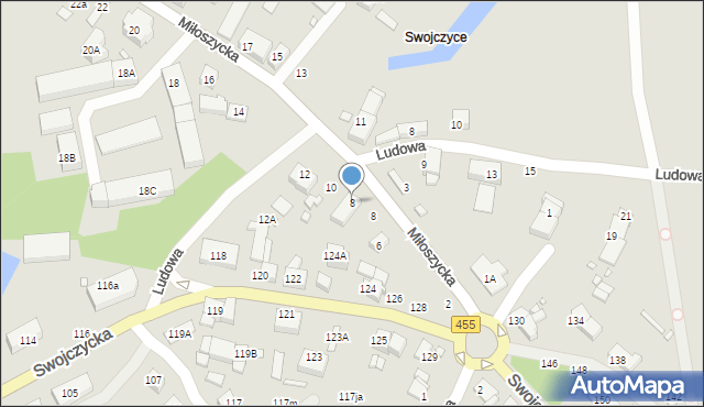 Wrocław, Miłoszycka, 8, mapa Wrocławia