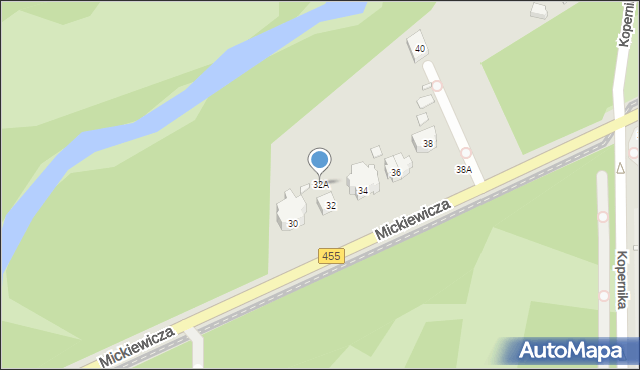 Wrocław, Mickiewicza Adama, 32A, mapa Wrocławia