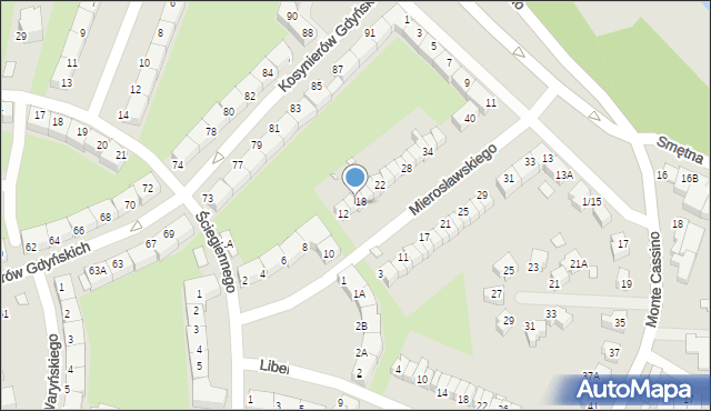 Wrocław, Mierosławskiego Ludwika, gen., 16, mapa Wrocławia