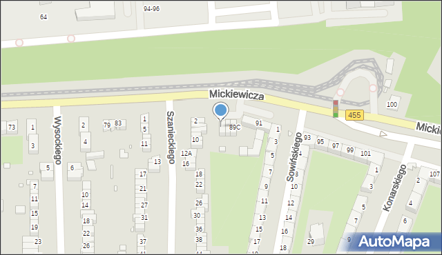 Wrocław, Mickiewicza Adama, 89A, mapa Wrocławia