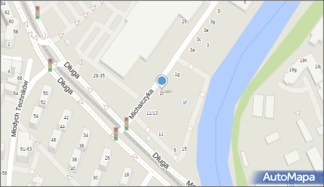 Wrocław, Michalczyka Kazimierza, 1c, mapa Wrocławia
