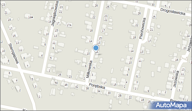 Wrocław, Miłkowska, 9, mapa Wrocławia
