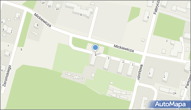 Wysoka, Mickiewicza Adama, 4, mapa Wysoka